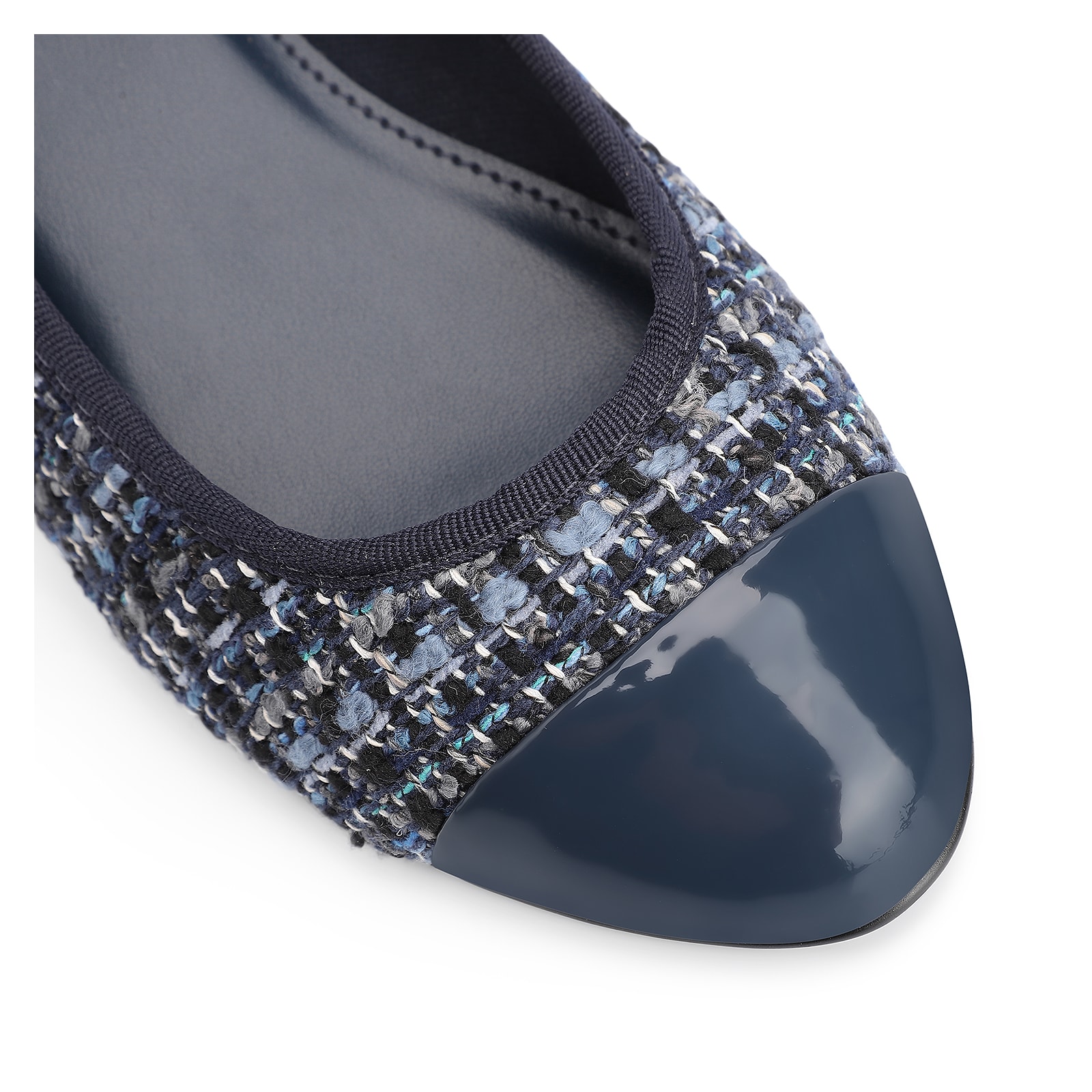 Scarpin Tweed Azul/Verniz Azul