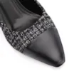 Scarpin Tweed Preto/Couro Preto - imagem 6
