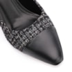 Scarpin Tweed Preto/Couro Preto - imagem 6