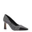 Scarpin Tweed Preto/Couro Preto - imagem 1
