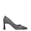 Scarpin Tweed Preto/Couro Preto - imagem 2