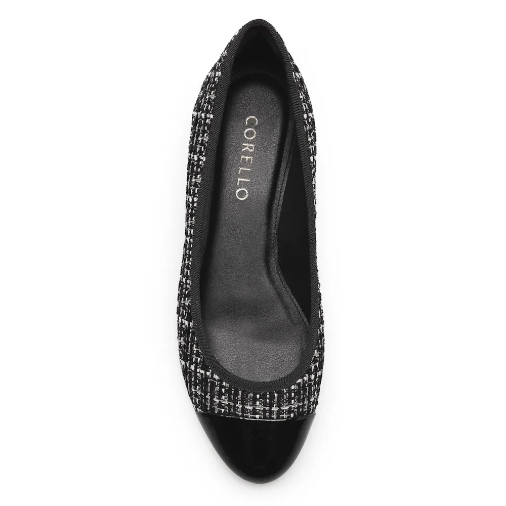 Scarpin Tweed Preto/Verniz Preto - imagem 5