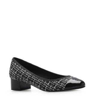 Tweed Preto/Verniz Preto