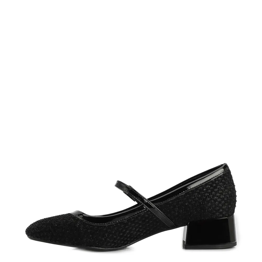 Scarpin Tweed Preto/Verniz Preto - imagem 4