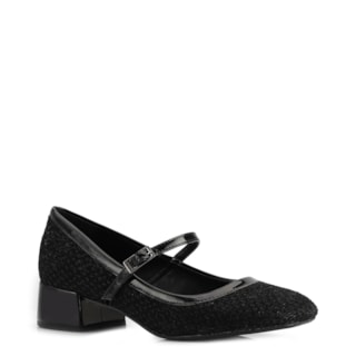 Tweed Preto/Verniz Preto