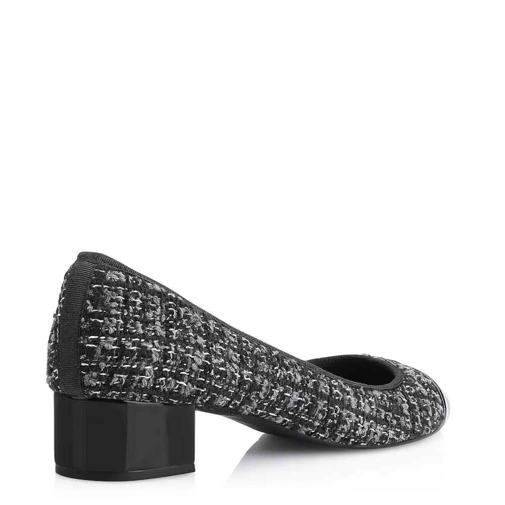 Scarpin Tweed Preto/Verniz Preto - imagem 3