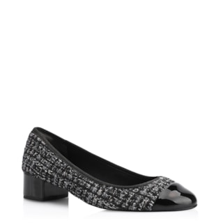 Tweed Preto/Verniz Preto