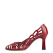 Scarpin Vermelho Salto Alto Couro  Recortes - imagem 4