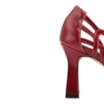 Scarpin Vermelho Salto Alto Couro  Recortes - imagem 7