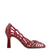Scarpin Vermelho Salto Alto Couro  Recortes - imagem 2