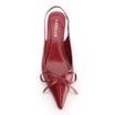 Scarpin Vermelho Salto Baixo Couro Slingback Maxi Laço - imagem 5
