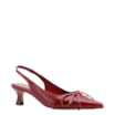 Scarpin Vermelho Salto Baixo Couro Slingback Maxi Laço - imagem 1