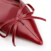 Scarpin Vermelho Salto Baixo Couro Slingback Maxi Laço - imagem 6
