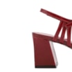 Scarpin Vermelho Salto Bloco Médio Couro Recortes - imagem 7