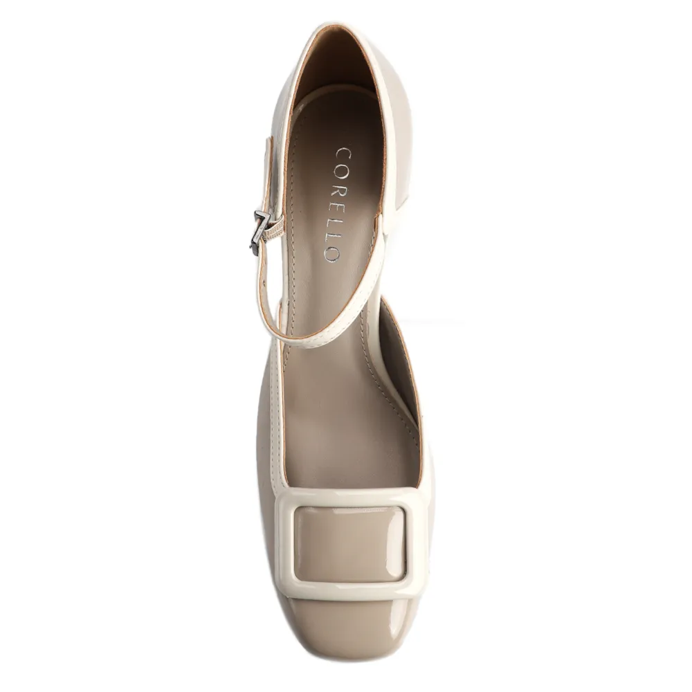 Scarpin Verniz Bege/Branco - imagem 5