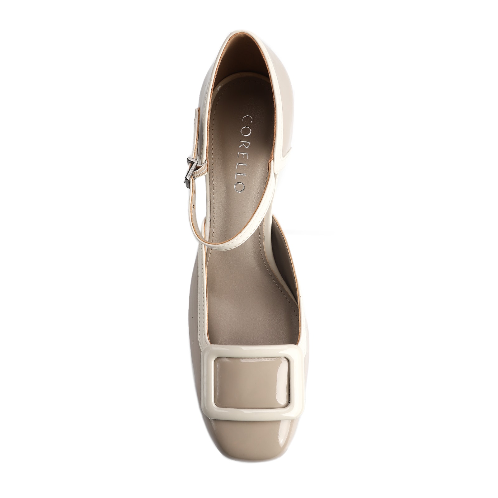 Scarpin Verniz Bege/Branco