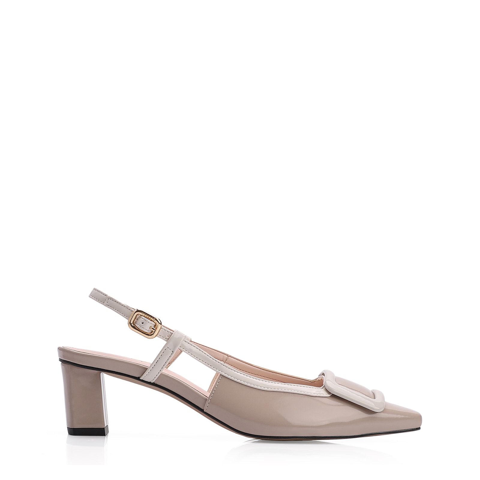 Scarpin Verniz Bege/Off White