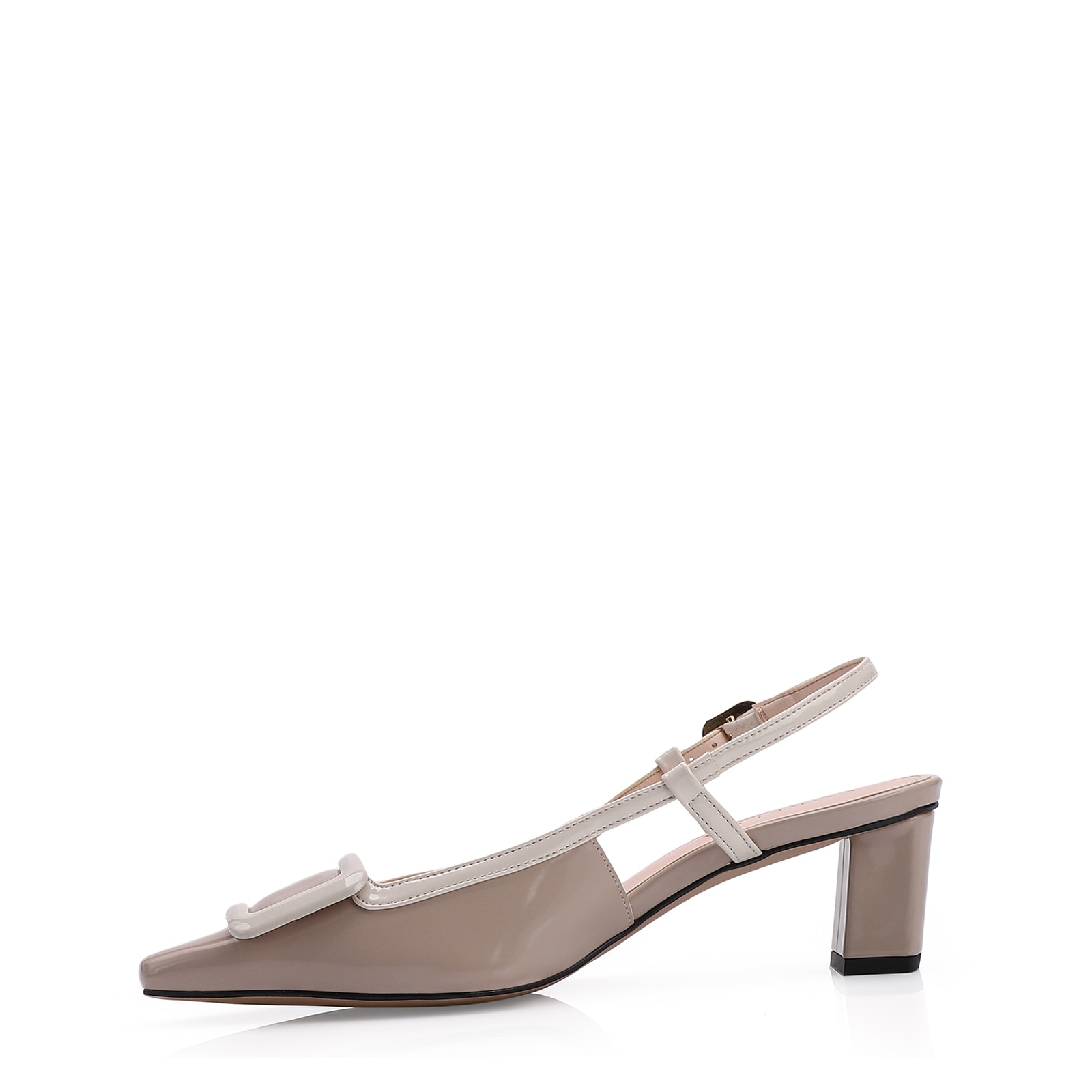 Scarpin Verniz Bege/Off White