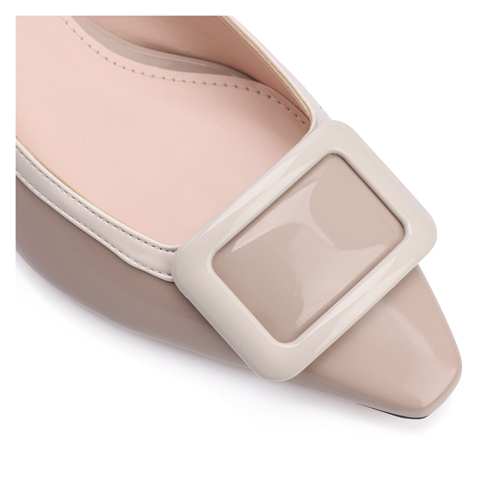 Scarpin Verniz Bege/Off White