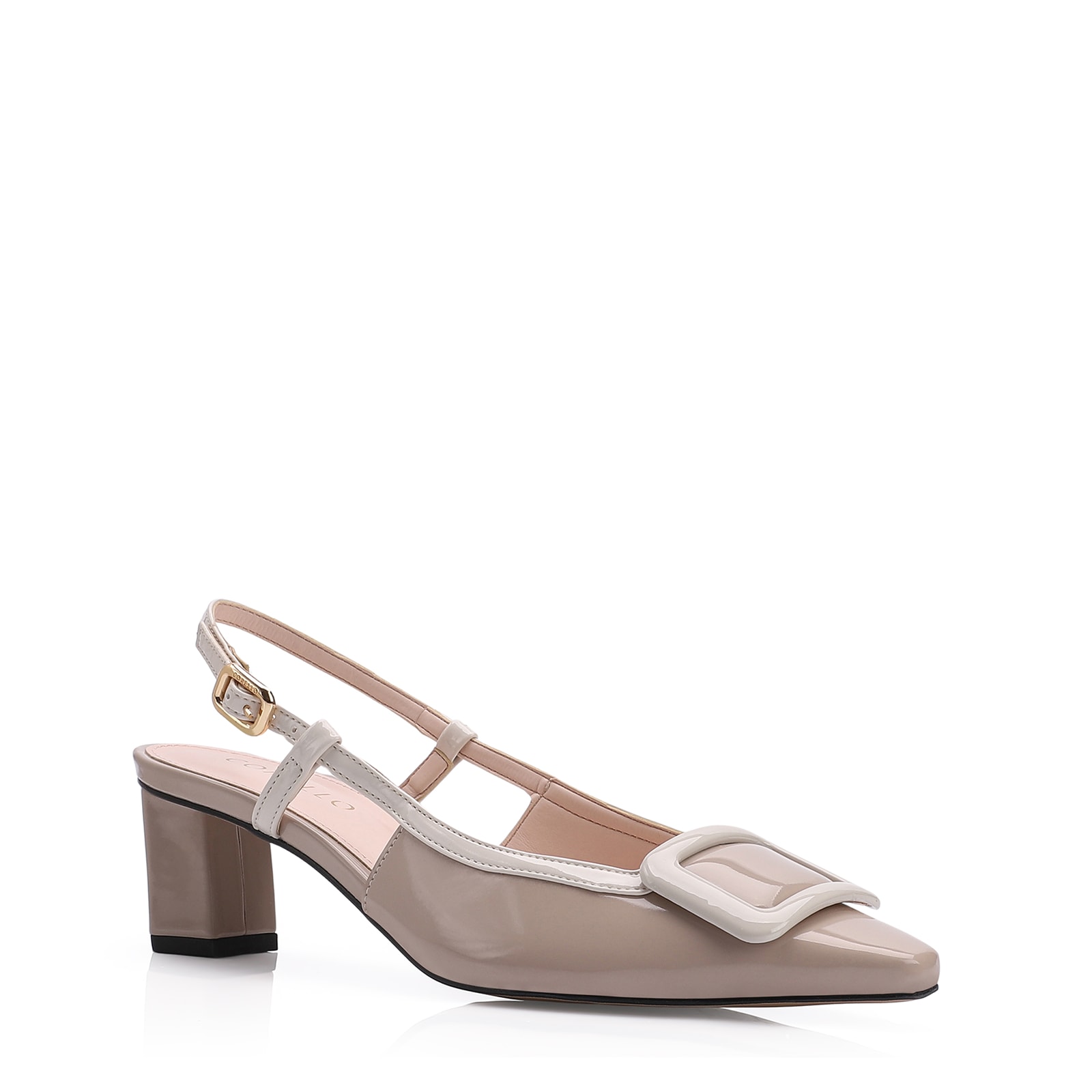 Scarpin Verniz Bege/Off White