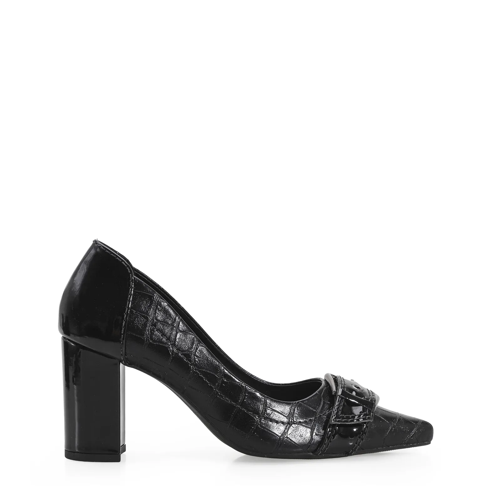 Scarpin Verniz/Croco Preto