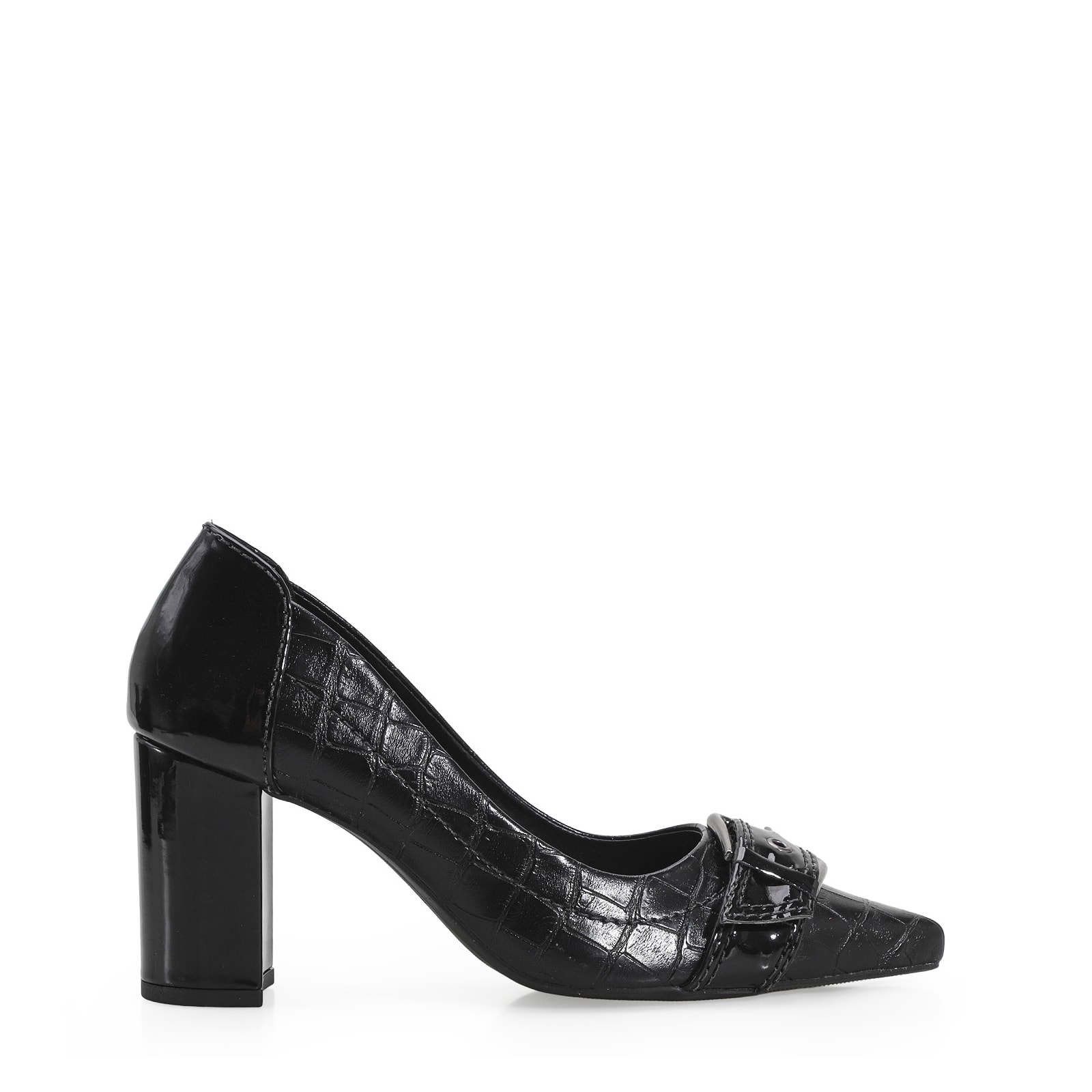 Scarpin Verniz/Croco Preto