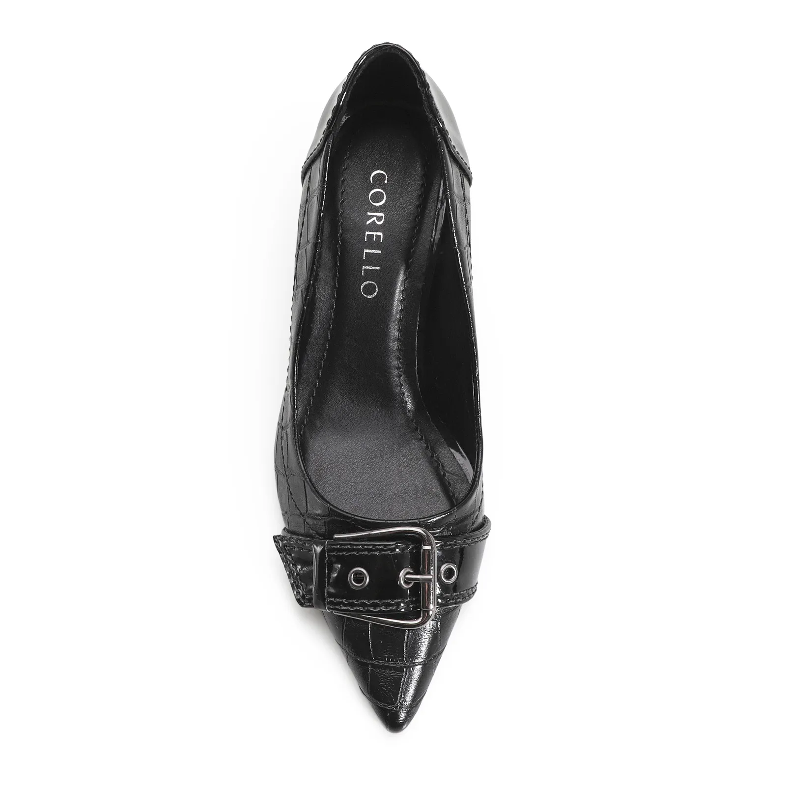 Scarpin Verniz/Croco Preto