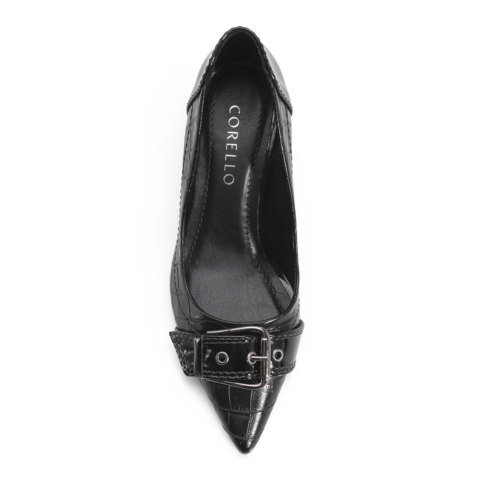 Scarpin Verniz/Croco Preto
