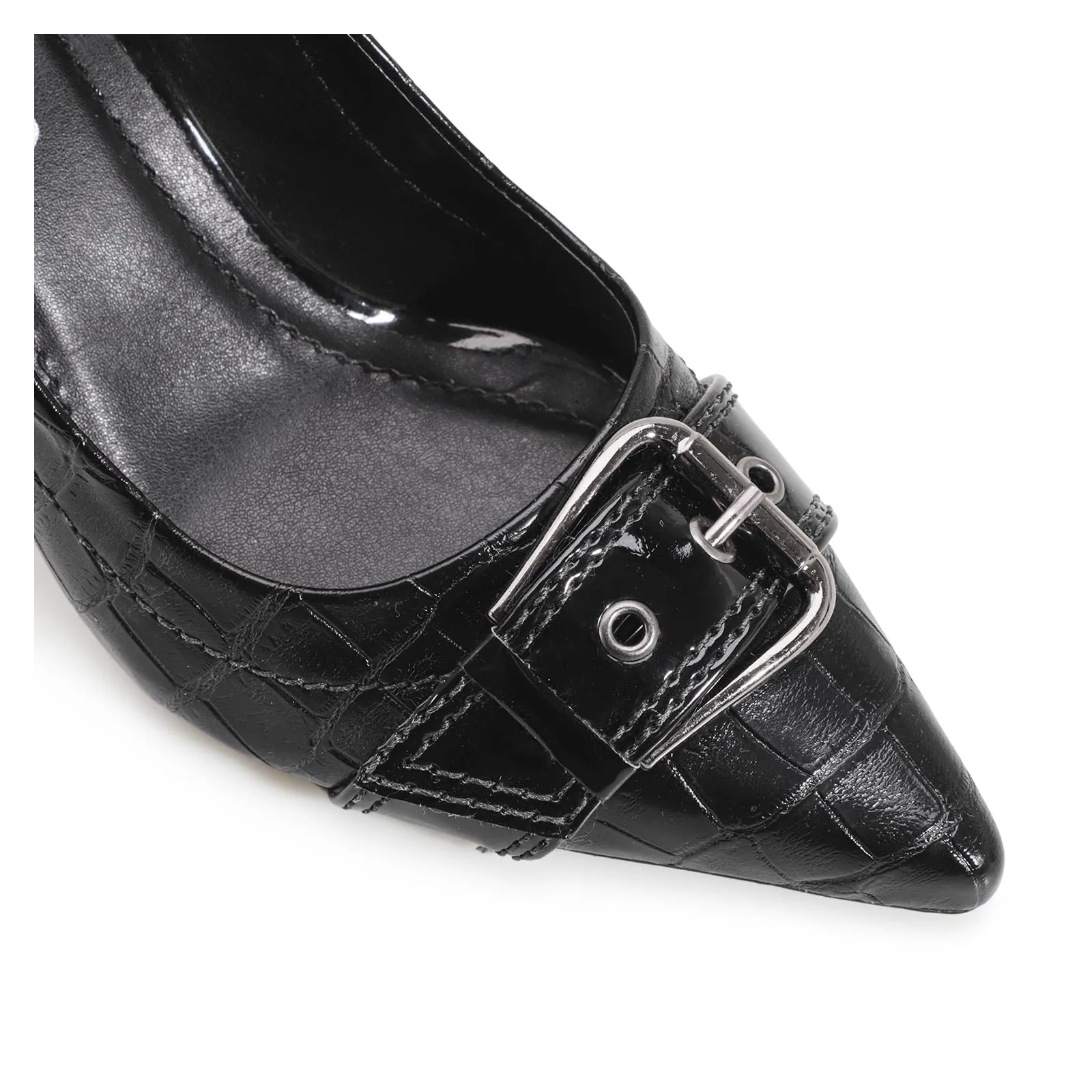 Scarpin Verniz/Croco Preto