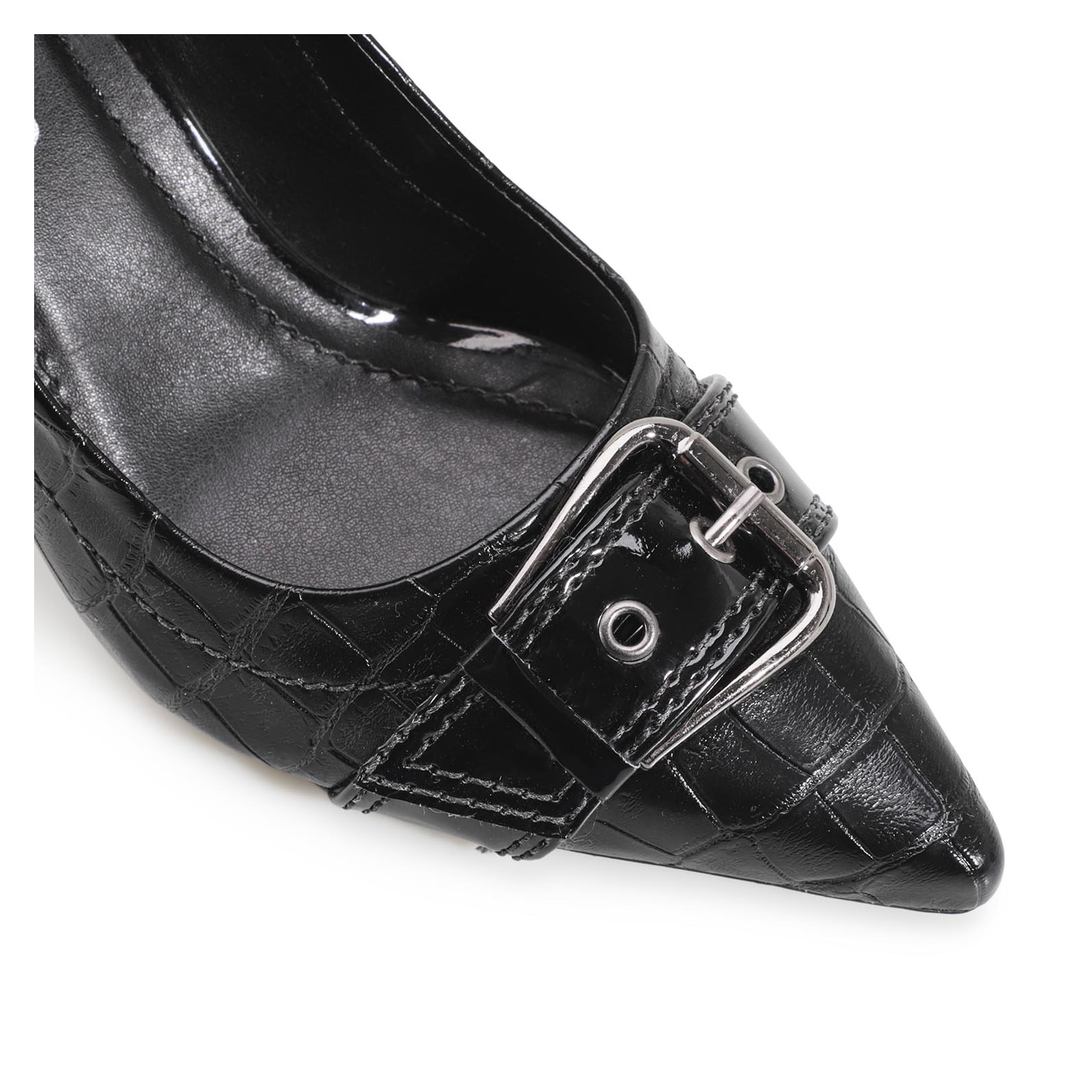 Scarpin Verniz/Croco Preto