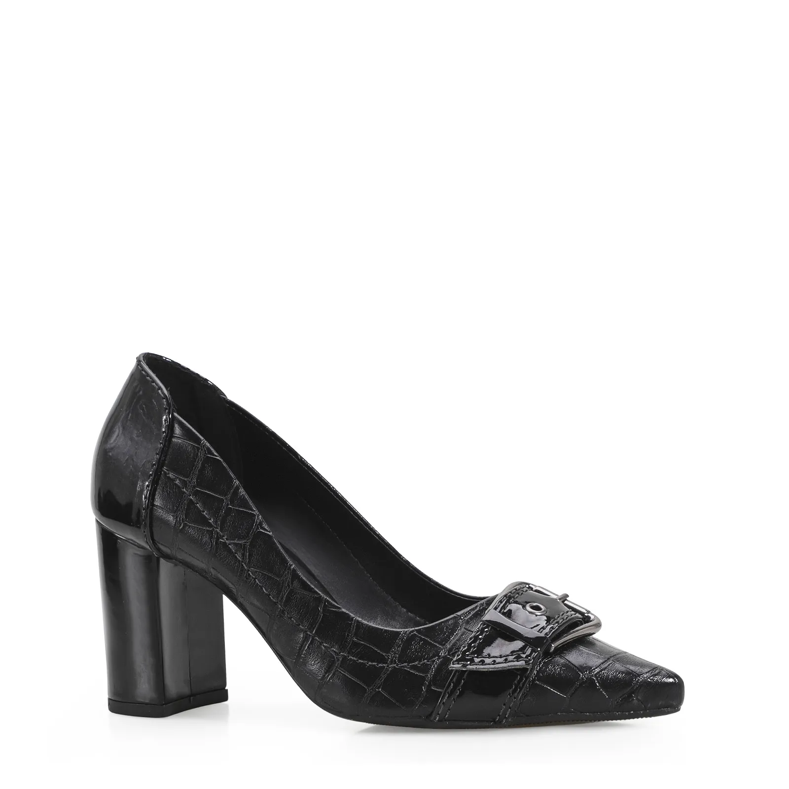 Scarpin Verniz/Croco Preto