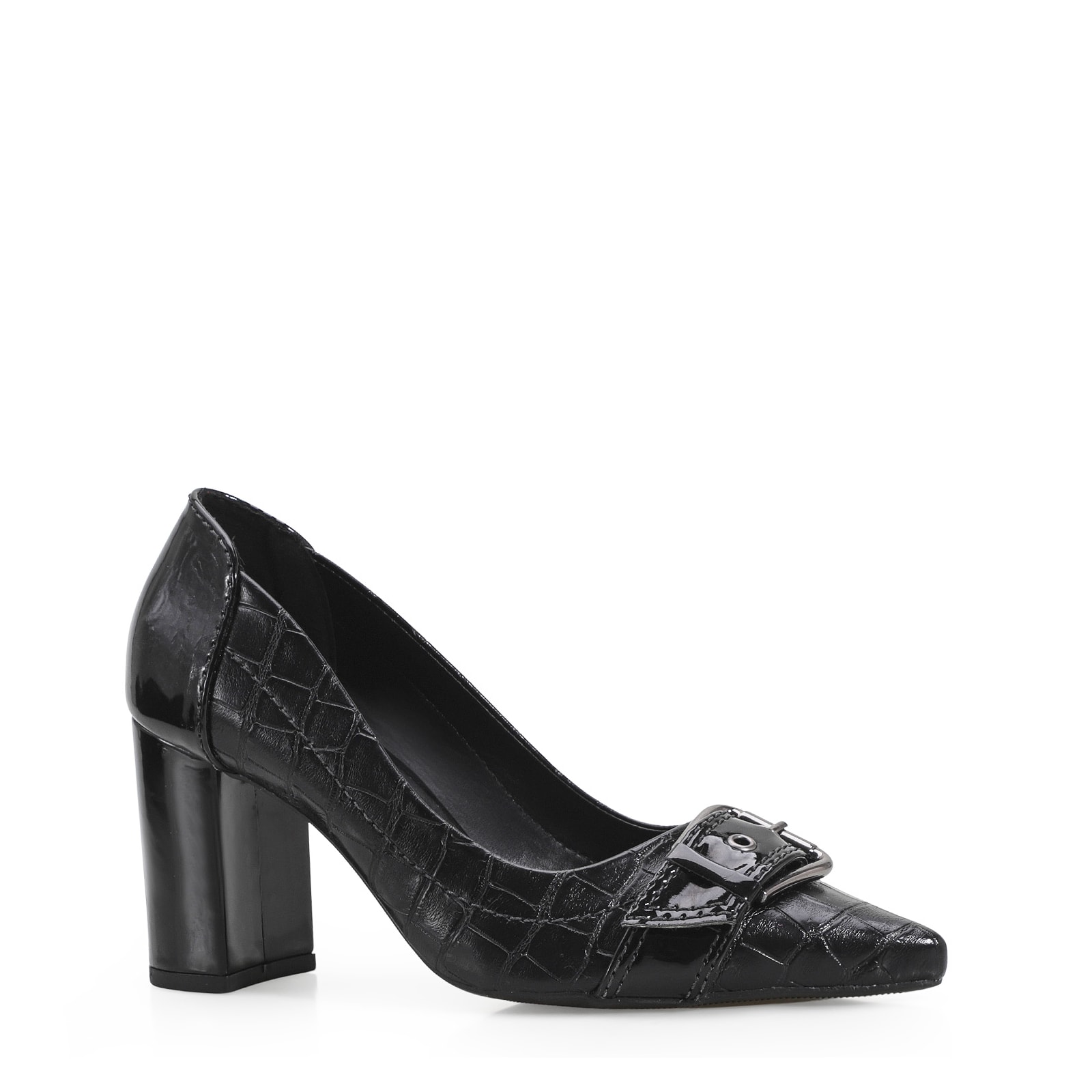 Scarpin Verniz/Croco Preto