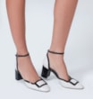 Scarpin Verniz Off White/Preto - imagem 2