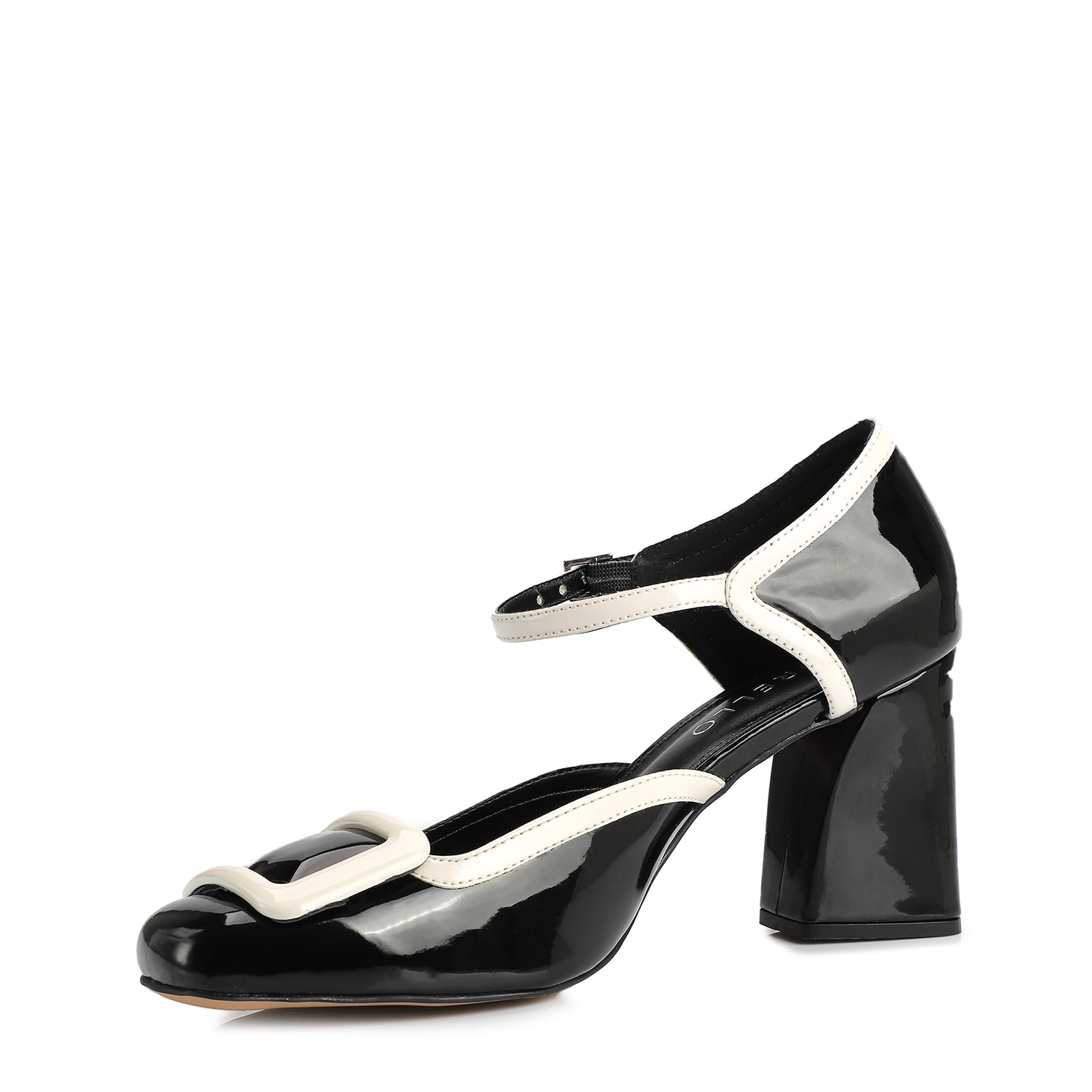Scarpin Verniz Preto/Branco