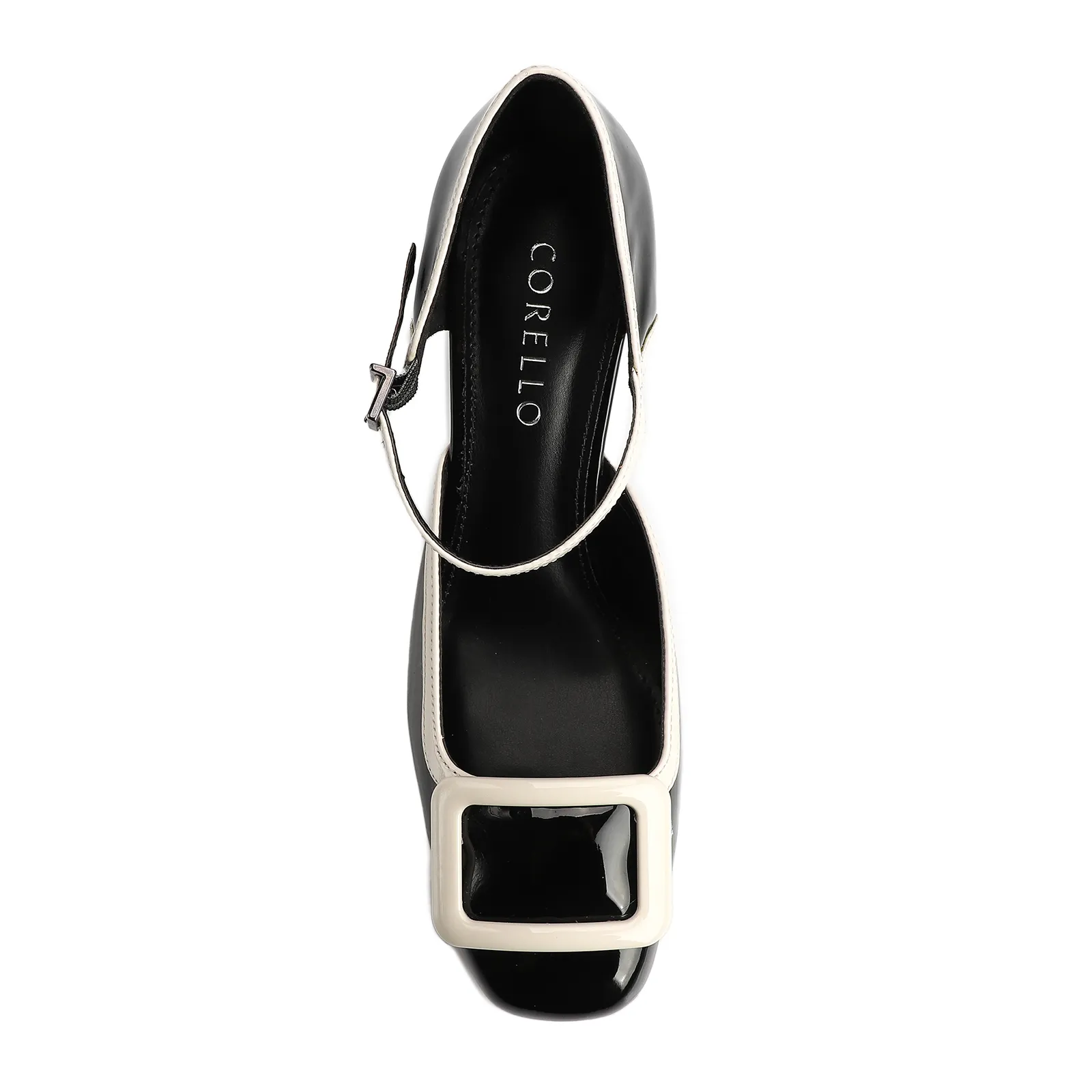 Scarpin Verniz Preto/Branco