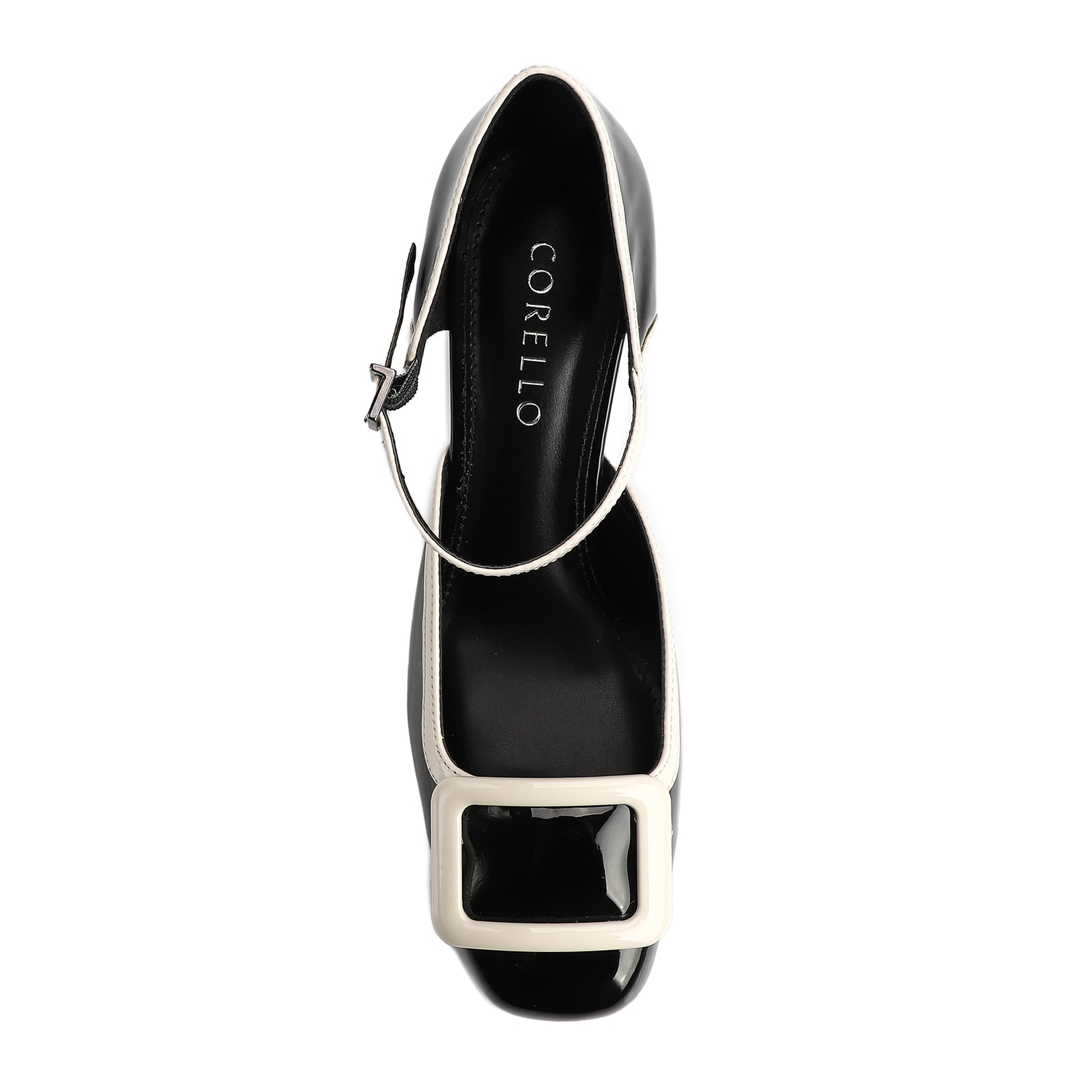 Scarpin Verniz Preto/Branco