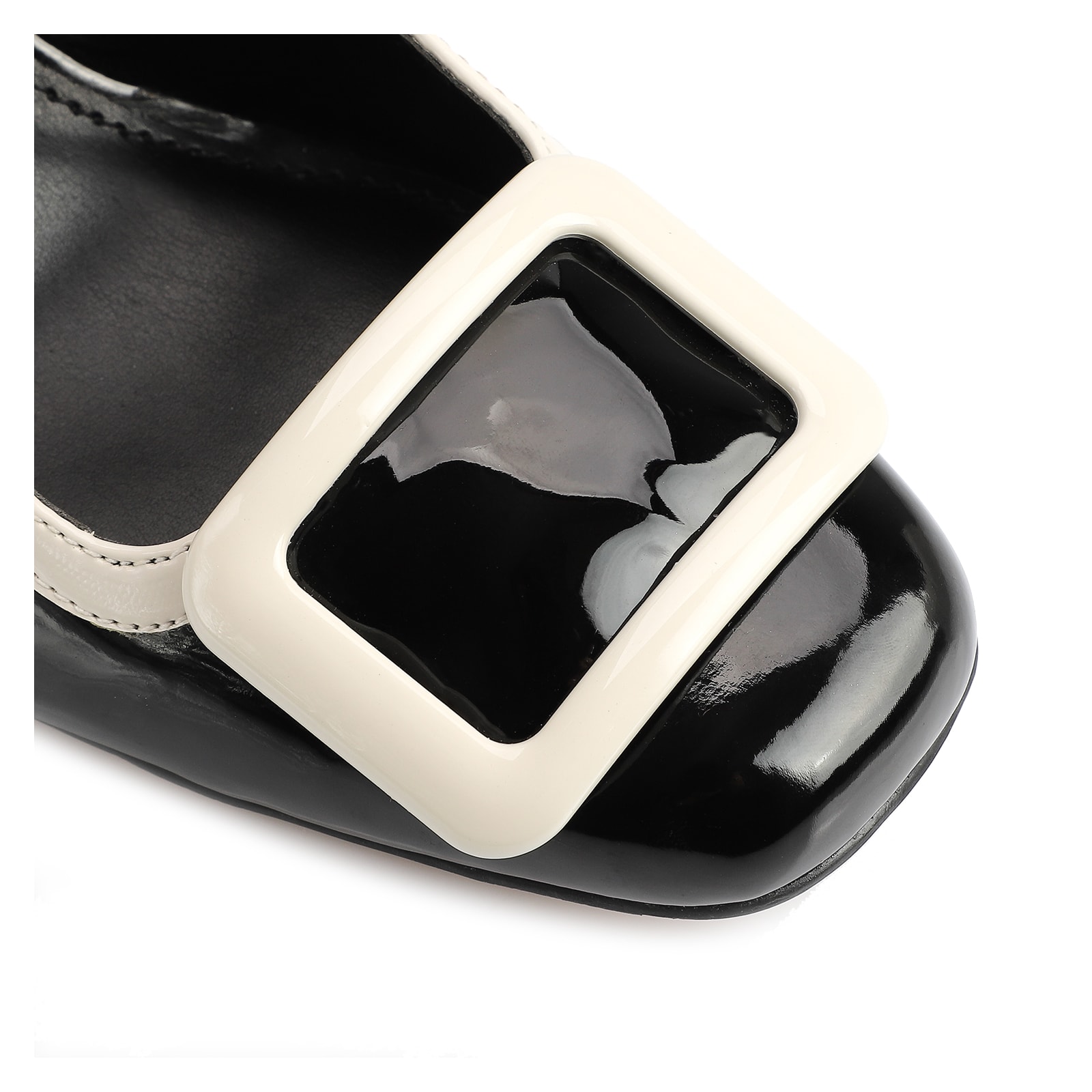 Scarpin Verniz Preto/Branco