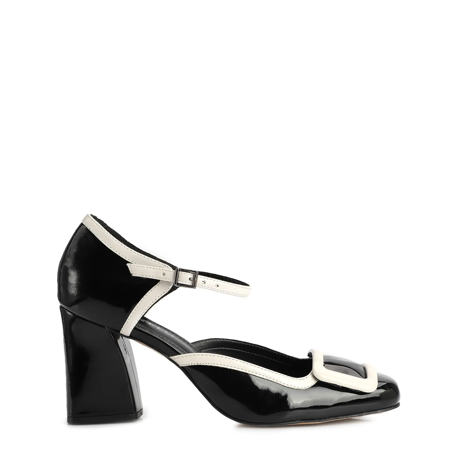 Scarpin Verniz Preto/Branco