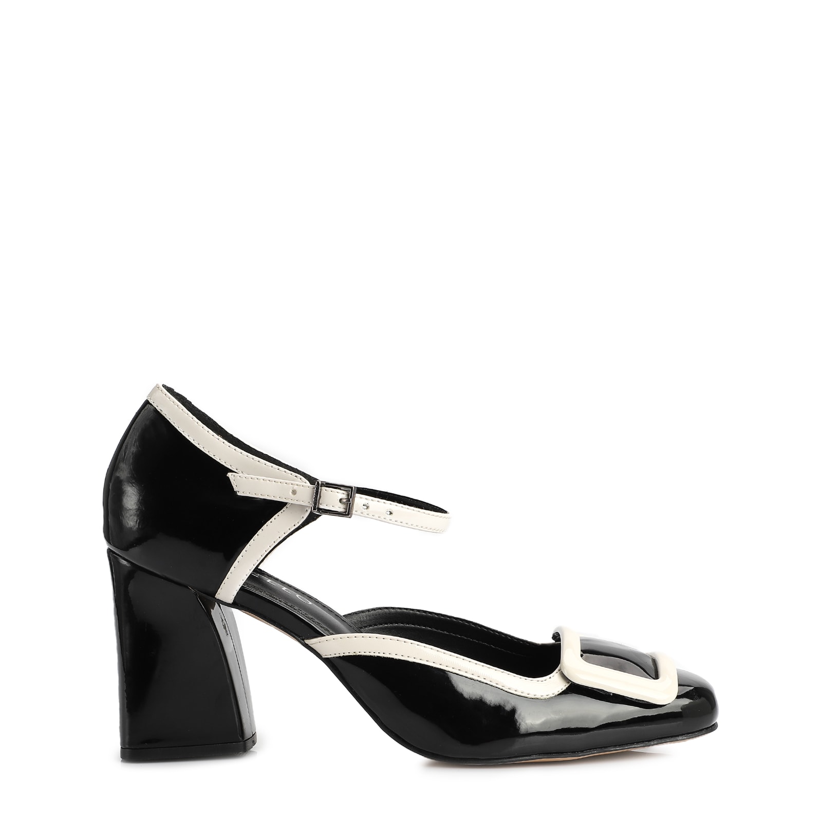 Scarpin Verniz Preto/Branco