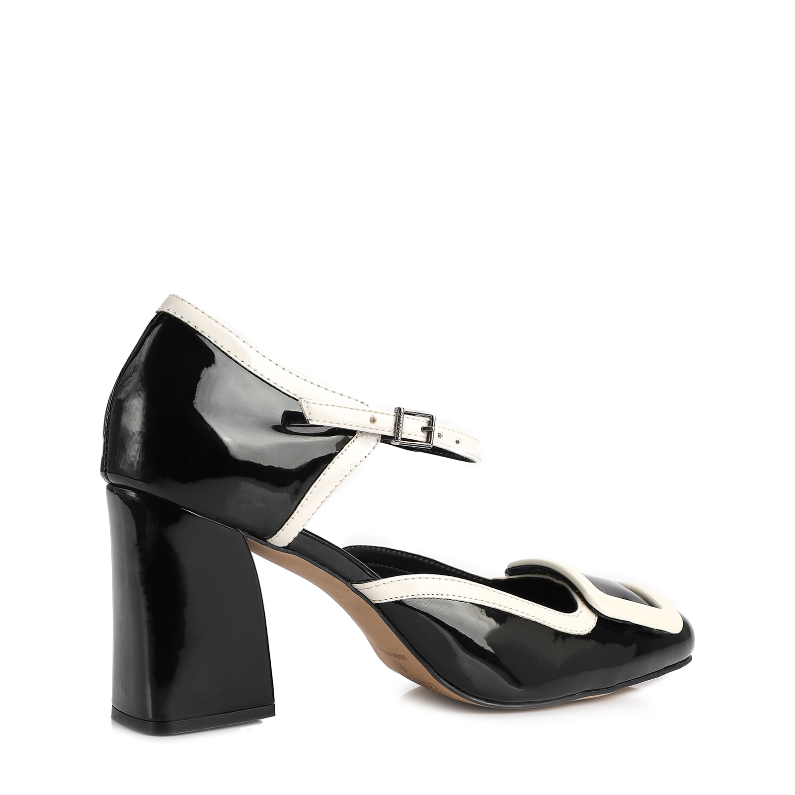 Scarpin Verniz Preto/Branco