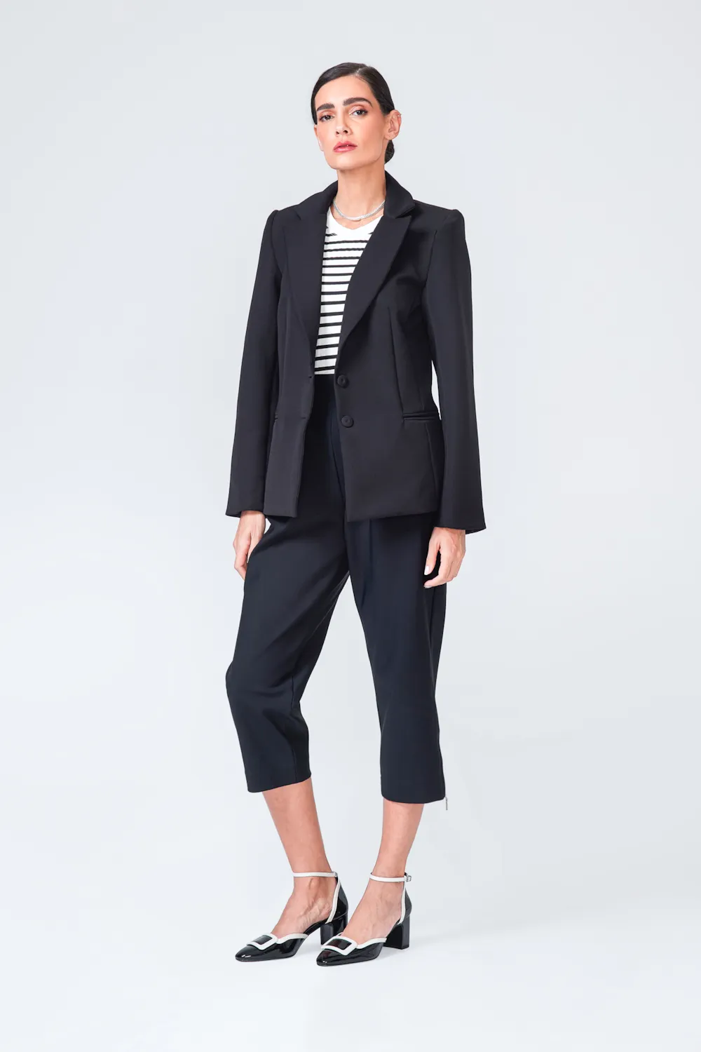 Scarpin Verniz Preto/Off White - imagem 7