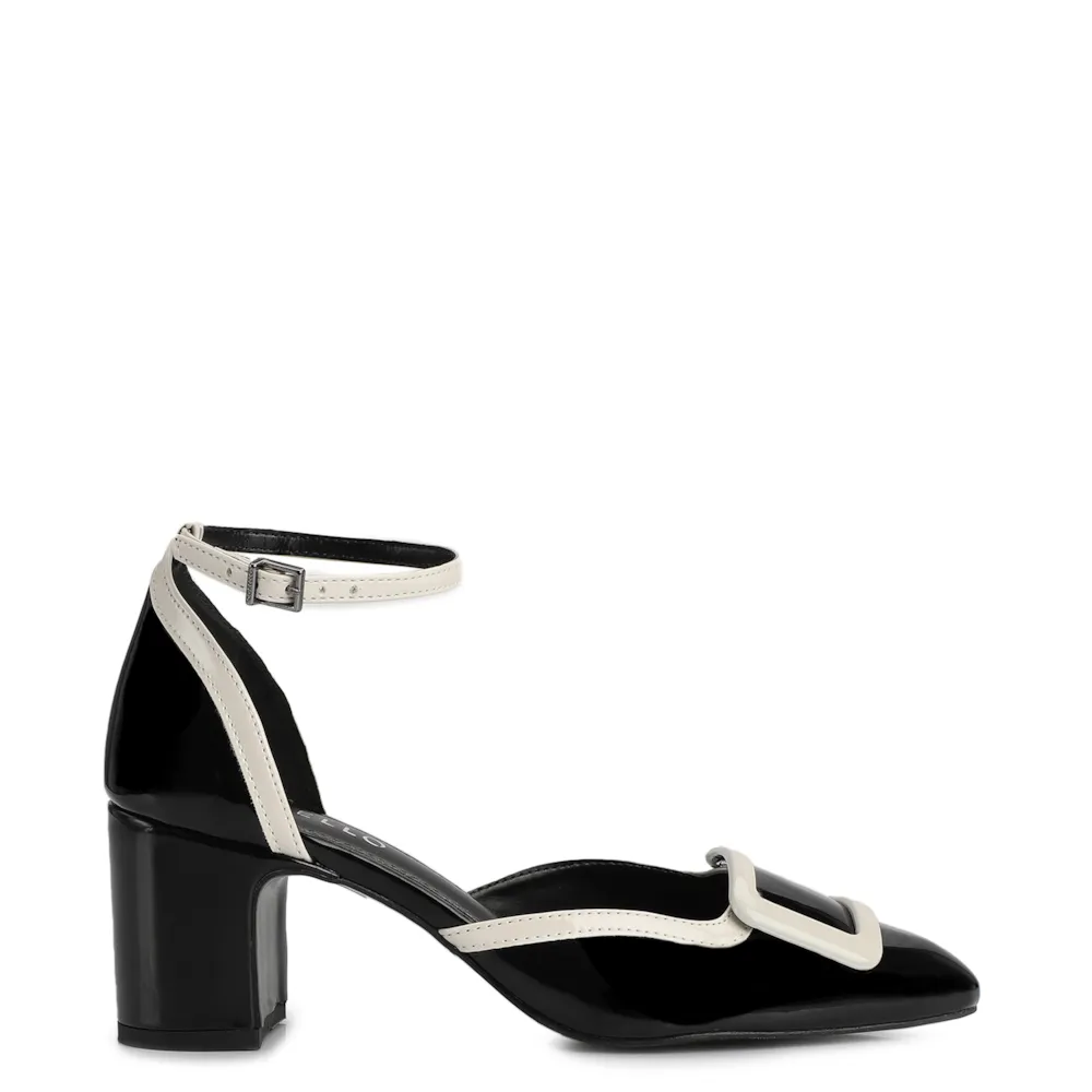 Scarpin Verniz Preto/Off White - imagem 2