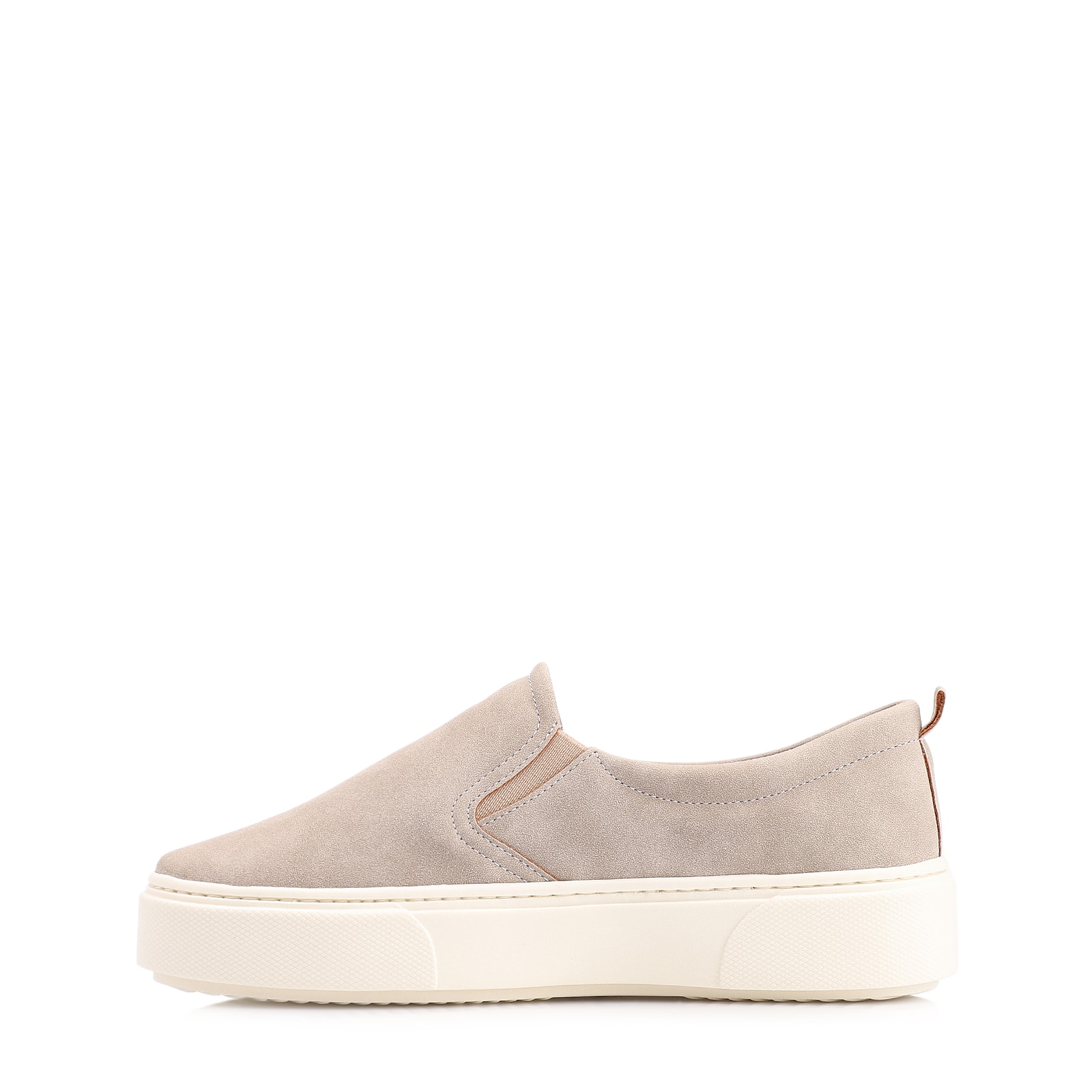Slip On Alt Camurça Bege