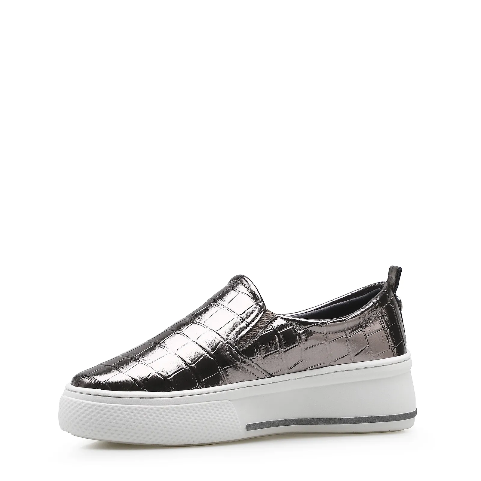 Slip On Alternativo Croco Prata Velho