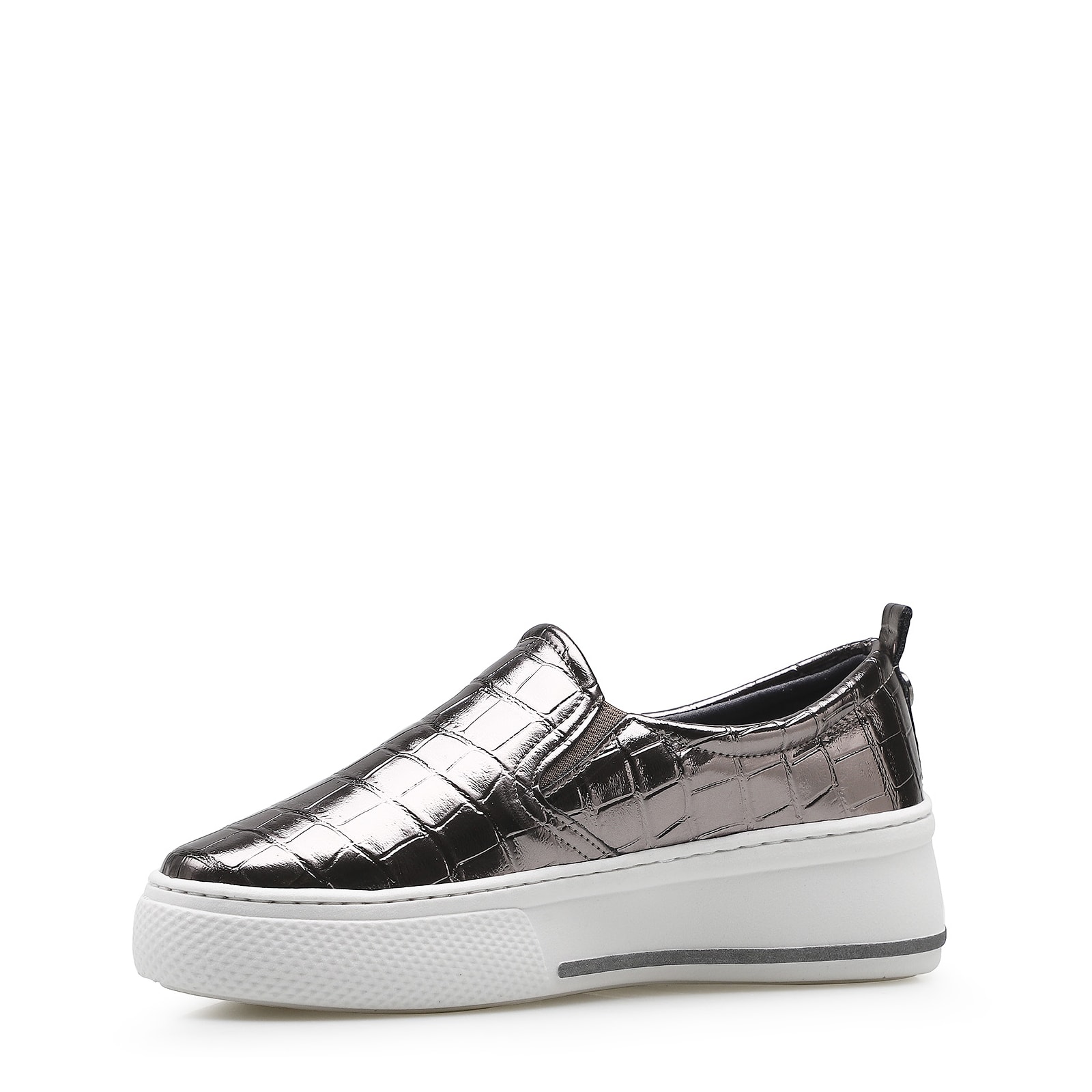 Slip On Alternativo Croco Prata Velho