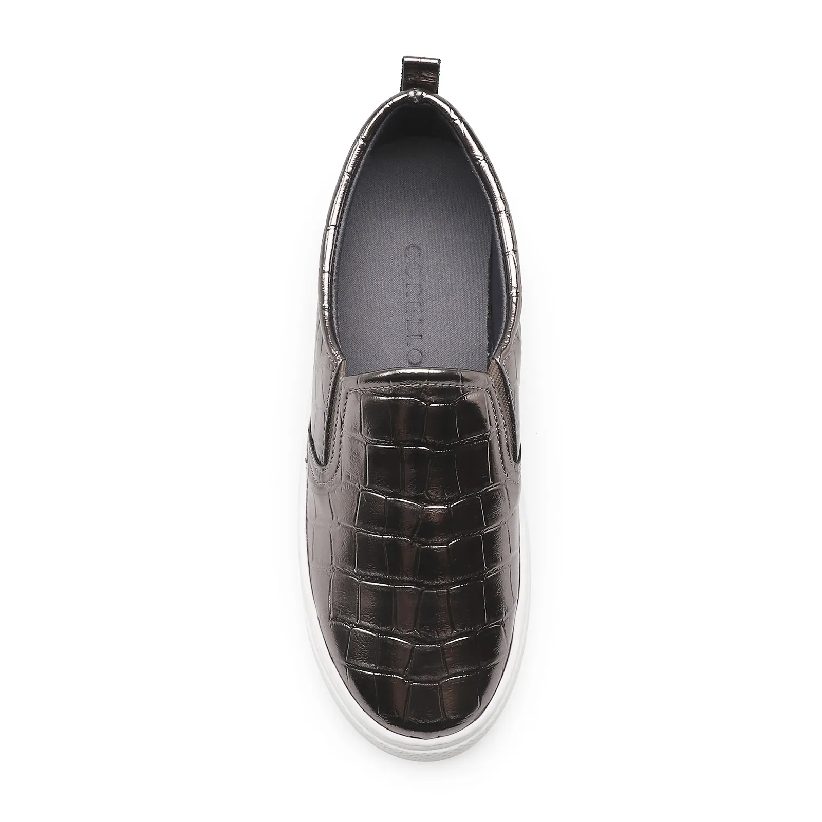 Slip On Alternativo Croco Prata Velho