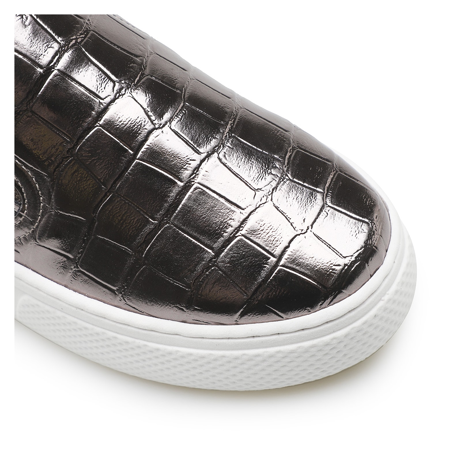 Slip On Alternativo Croco Prata Velho