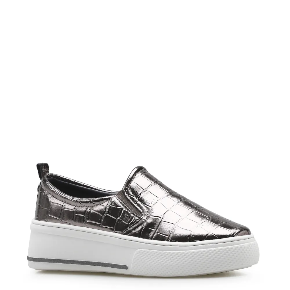 Slip On Alternativo Croco Prata Velho