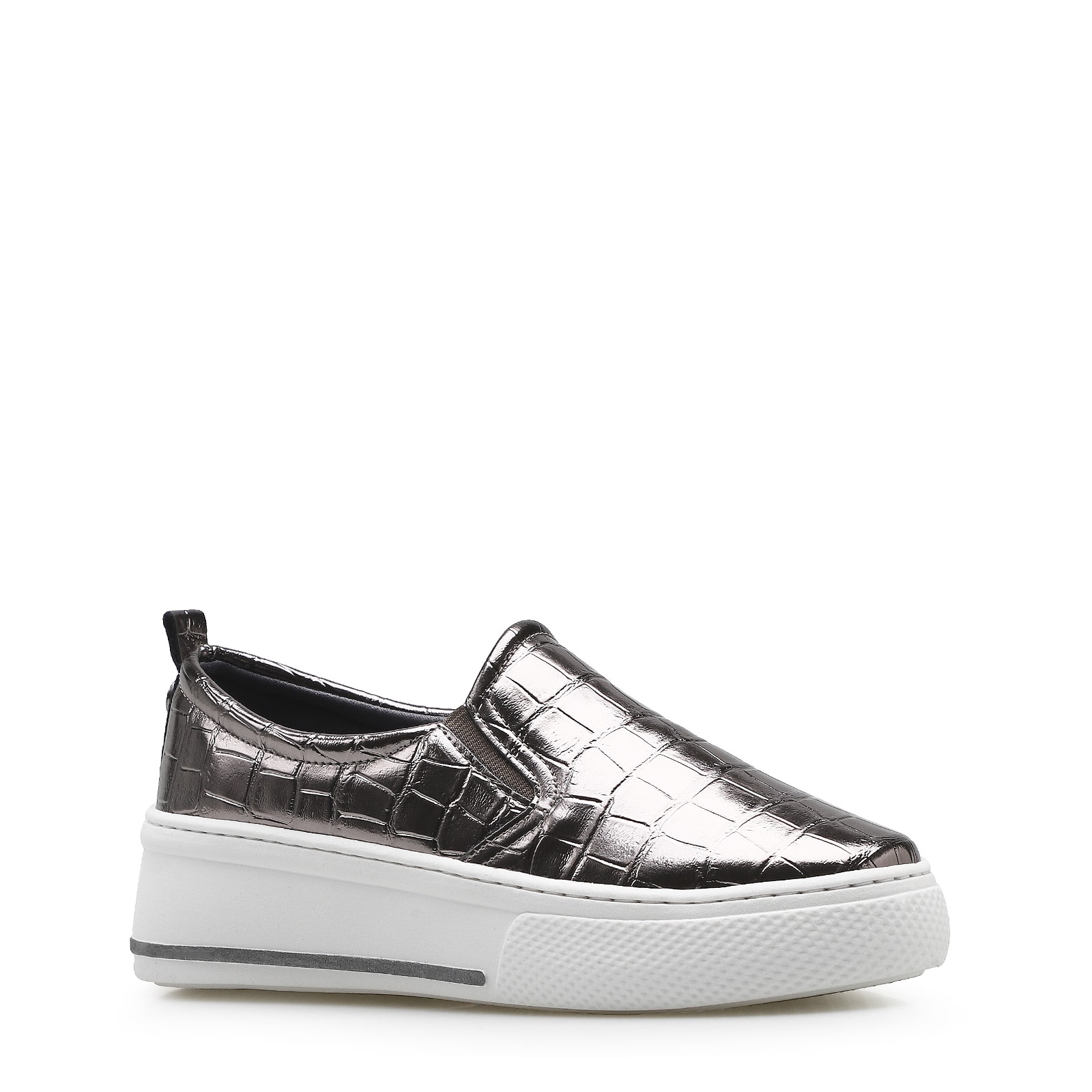 Slip On Alternativo Croco Prata Velho