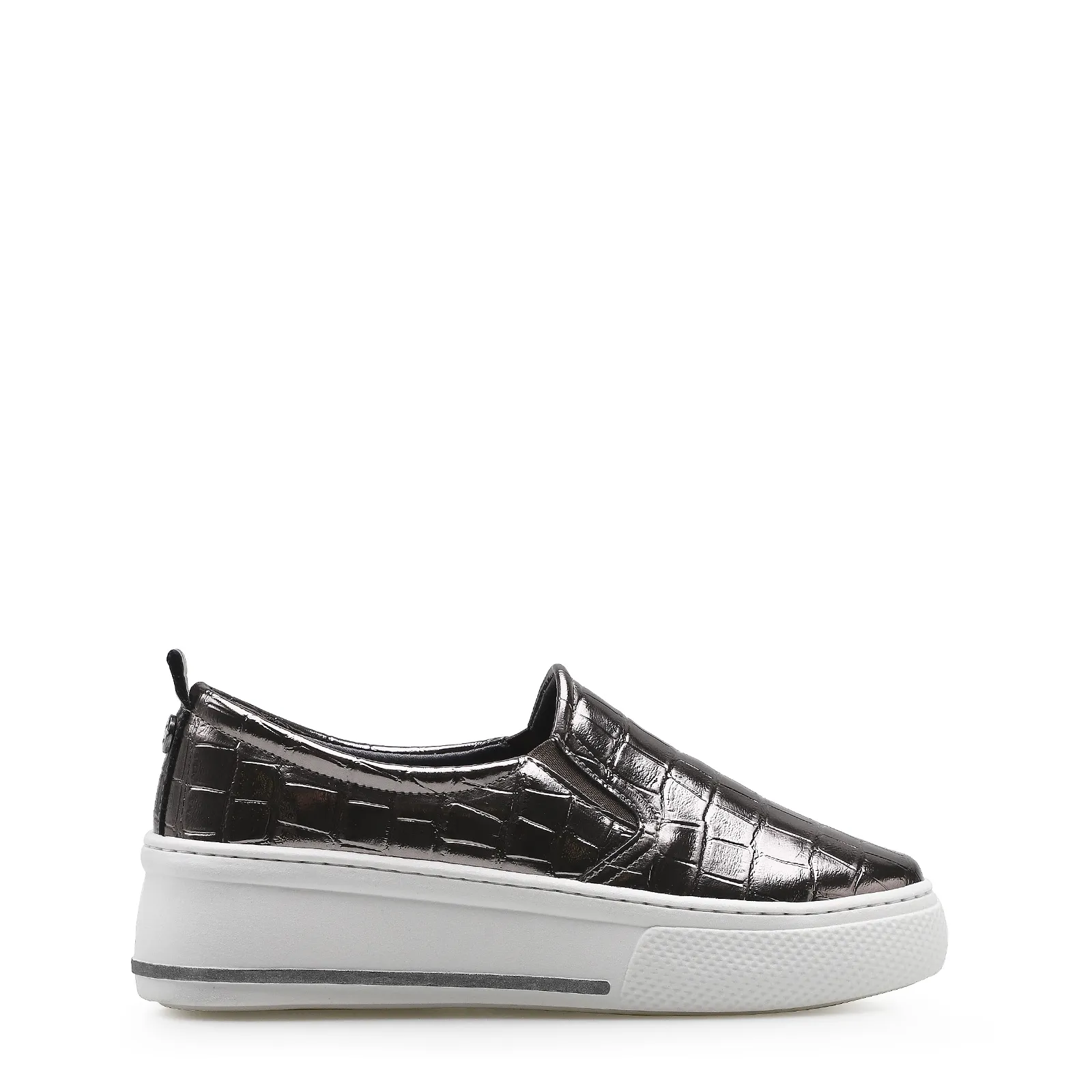 Slip On Alternativo Croco Prata Velho